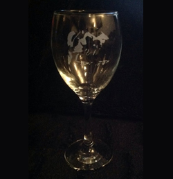 Husky Jumping Puppy Wine Glass